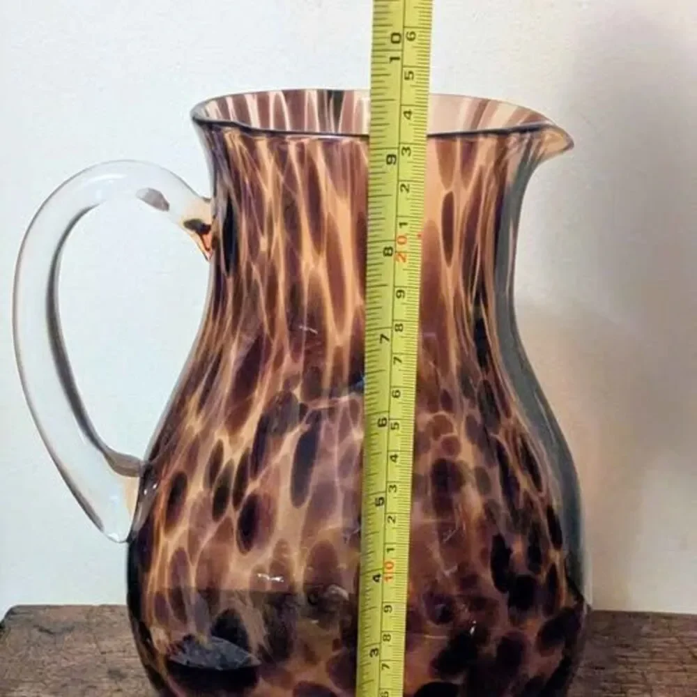 Hand Blown Tortoiseshell Glass Pitcher